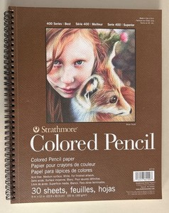 Strathmore 400 Series Colored Pencil Paper Pad 9”x12" Wire Bound 30 Sheets White