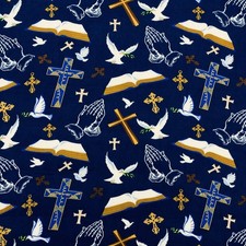 Christian Prayer Bible Print Fleece Fabric - 60" Wide - Sold by The Yard Bolt