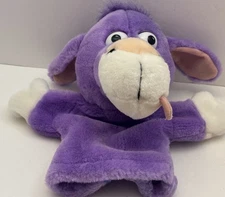 Purple Hand Puppet Plush Toy Kids Pretend Play Animal Soft Stuffed READ