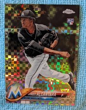 2018 Topps Chrome X Fractor RC Sandy Alcantara #128 Rookie Card SP 