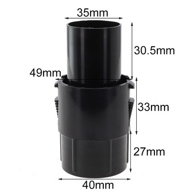 Saugschlauchadapter Vakuum-Adapter Staubsaugerteile Schwarz Länge 90 Mm 1 Stück