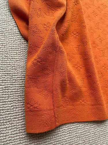 ¡NUEVO SIN ETIQUETAS! AUTÉNTICA Camisa de Algodón Pointelle Monograma LOUIS VUITTON Naranja, Talla S - Imagen 18 de 24