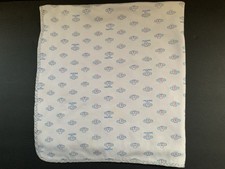 Vintage Baby Dior Airplane Baby Blanket Satin Trim Cotton Blue Red 28 x29.5 USA