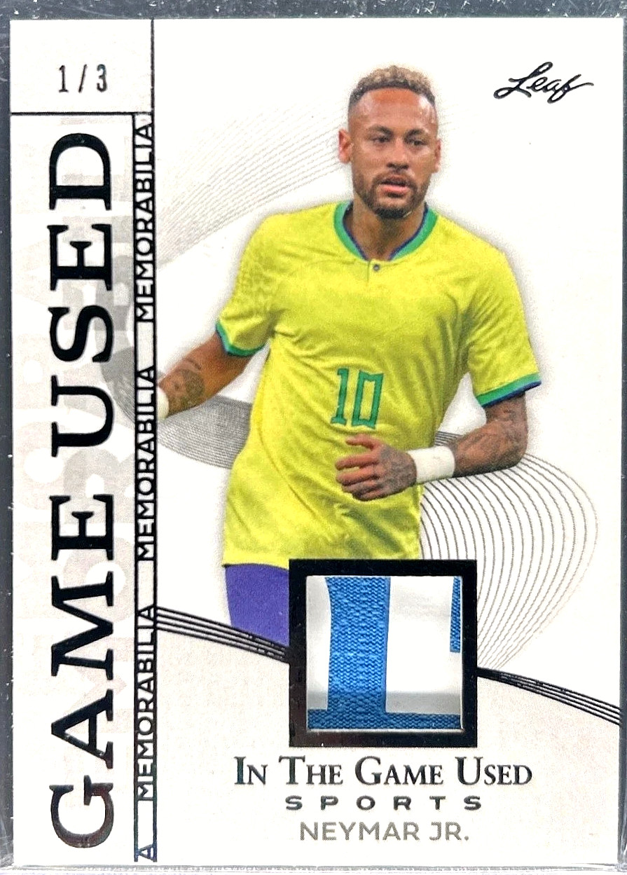 2025 Leaf In the Game Used 1/3 Neymar Jr. Memorabilia Jersey Black Holo
