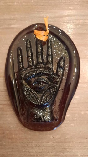 Vintage Braunglas Hamsaes Good Luck Hand Of Fatima Evil Eye Protection