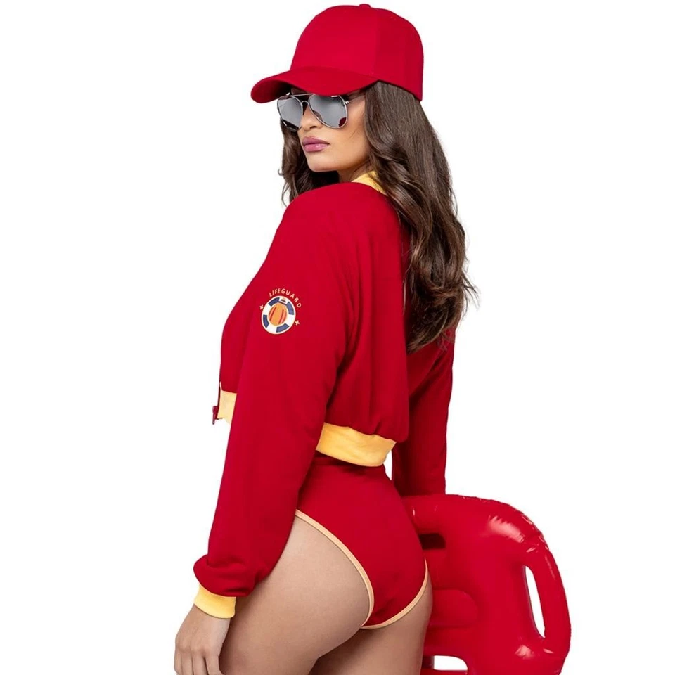 Conjunto de Disfraz de Salvavidas Traje de Baño Body Chaqueta Playa Patrulla Baywatch 6191 Grande Foto 2 de 4