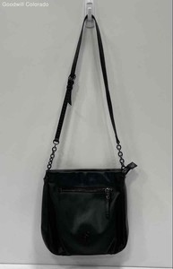Simply Vera Vera Wang Womens Black Inner Pockets Adjustable Strap Crossbody Bag