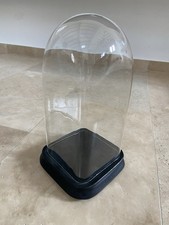 Ancien Globe de mariée carré Napoléon III sur socle bois noirci 19 Ème