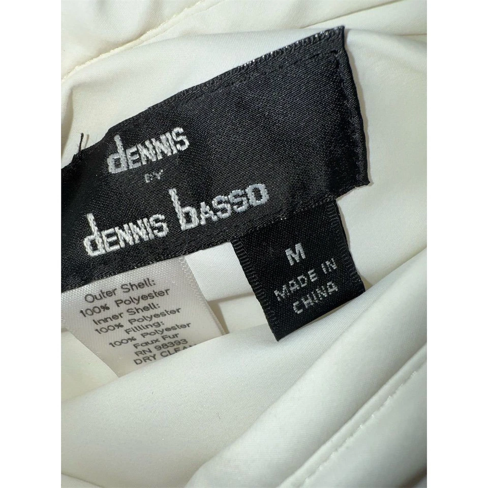 Abrigo reversible con capucha blanco Dennis by Dennis Basso piel de conejito sintético para mujer M  Foto 4 de 4