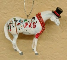 Trail of Painted Ponies holiday frosty snowman horse Ornament