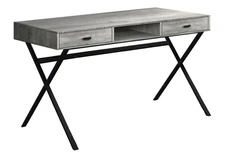 【US】Computer Desk,Home Office|Laptop,Storage Drawers|48"l,Work,Grey Laminate,Bl