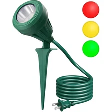 Christmas 120V Spotlight Outdoor, 500LM Waterproof LED Spot Light with 3 Extr...