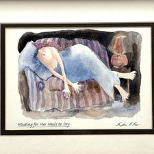 Erica Oller Print Framed 11.5?x10? ?Waiting For Her Nails To Dry? Wood