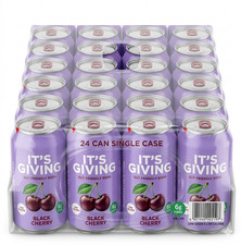 It’s Giving Black Cherry 330ml Sparkling Fruity Soft Drink Refreshing Fizzy