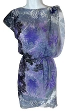 NEW Dress Size Medium M Blue Purple White Floral Sleeveless Drape Studio M NWT