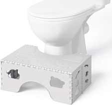 Foldable Toilet Stool Squat, 7 Inch Healthy Squatting Potty for Adults with Anti