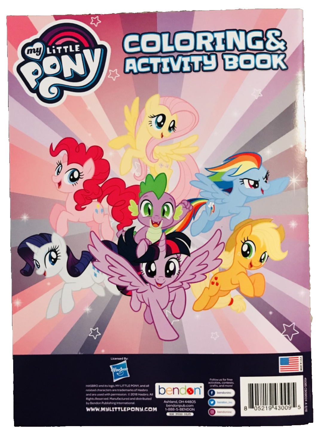 My Little Pony JUMBO COLORING BOOK + DERPY HOOVES G4 Brushable Goggles Hat LOT