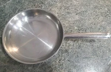 Leyse 10" Skillet Commercial Stainless Wok Stir Fry Chef's Pan Saute Pot No Lid