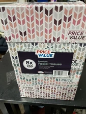 Facial Tissues boxes 230 Sheets Per Box 8 230 Count (Pack of 8), Multicolor 