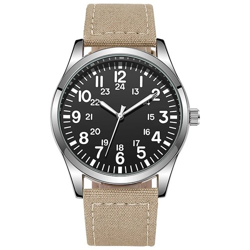 Pilot Field Men's Watch, Quality Seiko Movement, Stainless Steel Leather - Picture 21 of 21