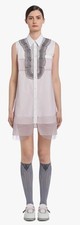PRADA white contrasting Sleeveless bib Dress SZ 42