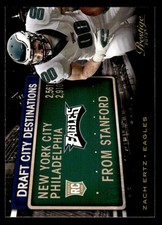 2013 PANINI PRESTIGE ZACH ERTZ 16 RC DRAFT CITY DESTINATION PHILADELPHIA EAGLES