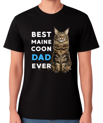 Lustiges Geschenk-T-Shirt Best Maine Coon Papa Ever Katzenliebhaber Tierbesitzer Vater Shirt