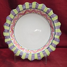 Mackenzie Childs Piccadilly Pie Dish 12  - Made In Aurora NY