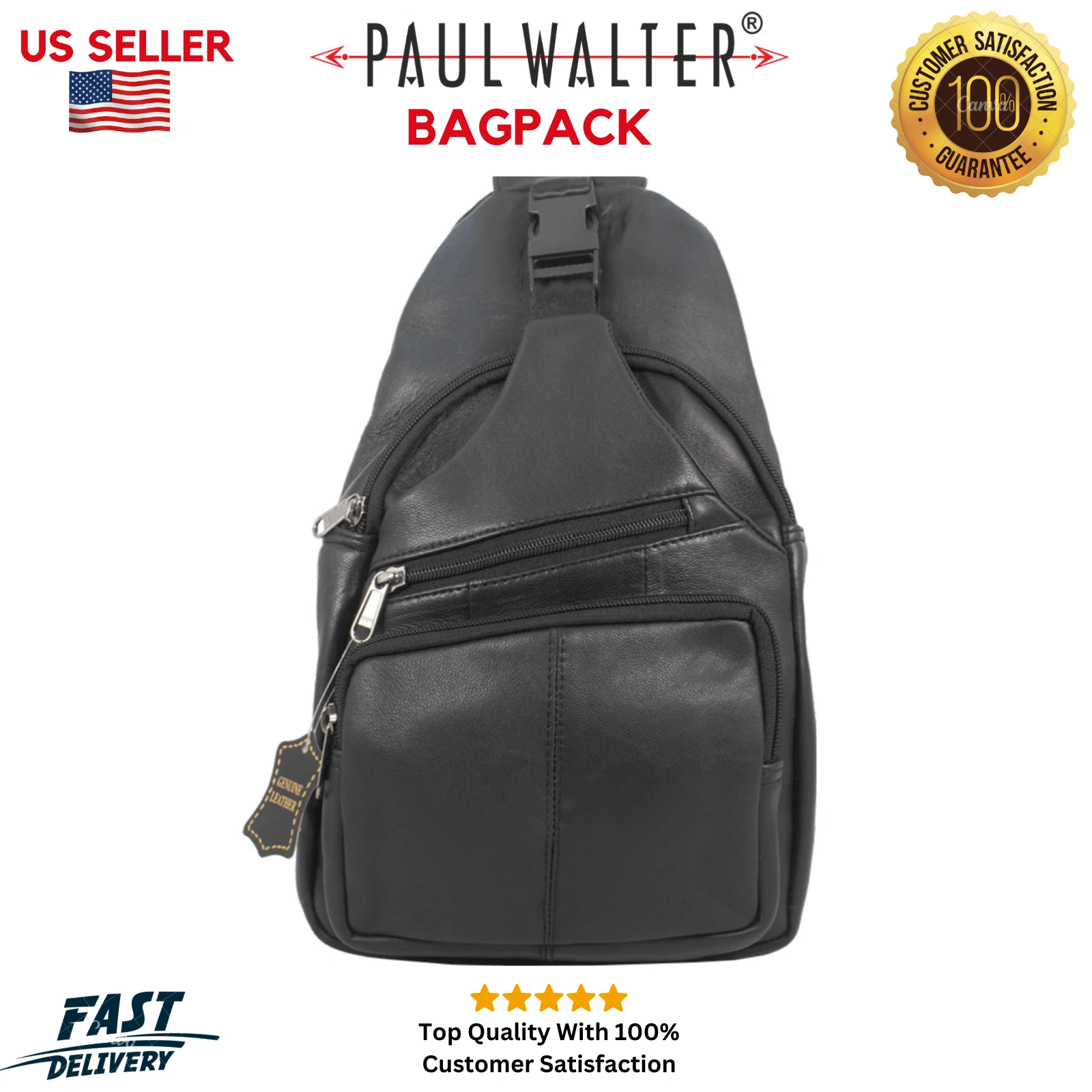 Men’s Genuine Leather Sling Bag – Crossbody Chest Backpack Travel Shoulder Bag
Opens in a new window