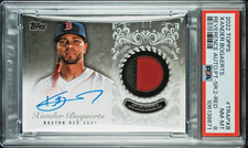 2022 TOPPS REVERENCE XANDER BOGAERTS RED 5/5 AUTO PATCH (GAME USED) - PSA 8