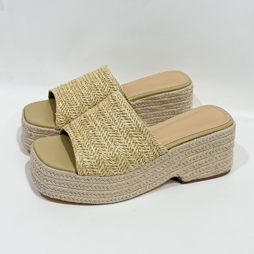 Women 3-inch Wedges Slides Sandals Platform Espadrilles Summer Beach Sandals 8.5 - Picture 1 of 24