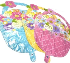Foil Helium Balloons Flower Baskets 3pc Brand New Party Decor