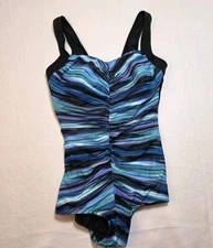 Gabar Striped Women's One Piece Swimsuit Size 16W