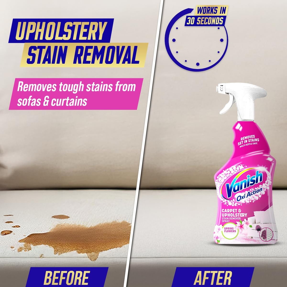Détachant tapisseries Powerspray Oxi Action pour les maisons avec animaux
