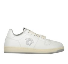 Versace White Sneakers Vitello Tessuto size 9US 42 IT 700 Retail