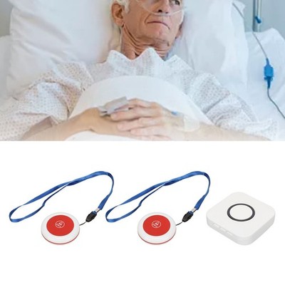 EU Plug Wireless Caregiver Pager 1 For 2 Long Distance Transmission SOS Call NEW