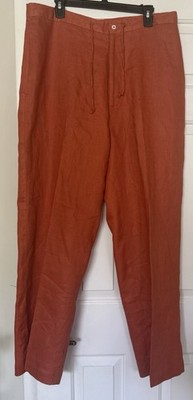 Syllables 100% Linen Draw String Dress Pants - Rust X  (L30) (W34) Only $29