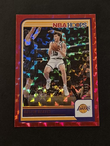 2023-24 Panini NBA Hoops - Austin Reaves #41 Red Checkerboard Foil #/99