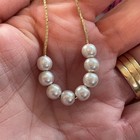 Vtg Necklace Gold Tone White Faux Pearls Korea 18" Classic Minimalist Jewelry — photo 6