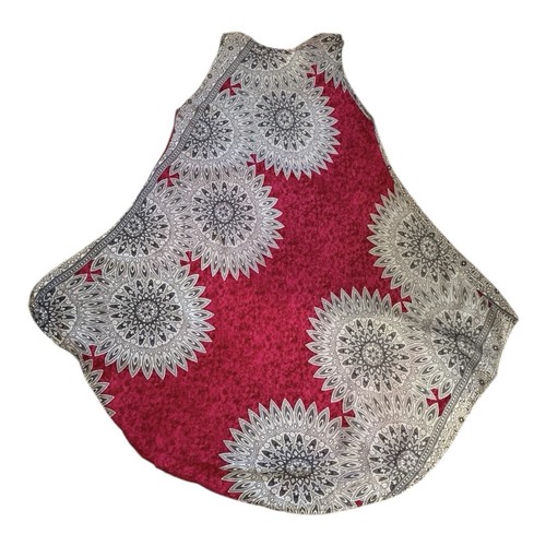 Bohemian Mandala Print ärmelloses Kleid mit Taschentuchsaum - Einheitsgröße - Bild 5 von 8