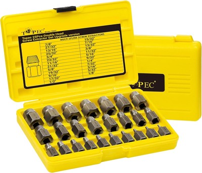 Topec 25Pcs-Double Head Screw One Size, 25-piece 3/8'' Drive 