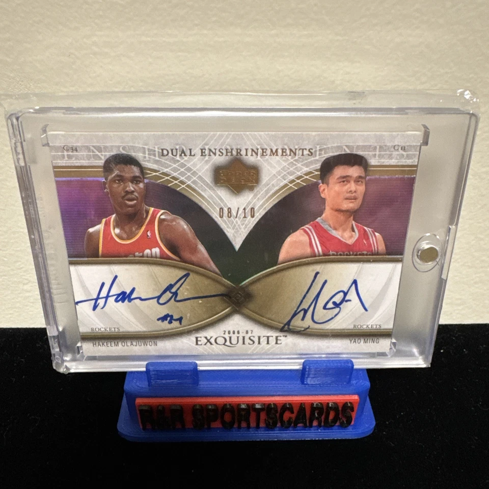 UD Exquisite Dual Enshrinements 2007 automático Yao Ming, Hakeem Olajuwon 8/10 ¡¡RARO!!! Foto 2 de 4