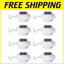 Solar Gutter Lights 8 Pack White Waterproof LED