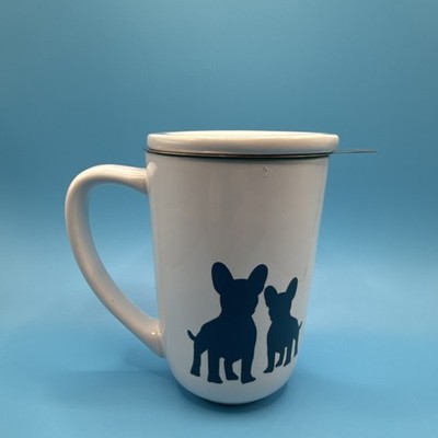 DAVIDsTEA French Bulldog Nordic Mug Set - RETIRED with Lid & Infuser