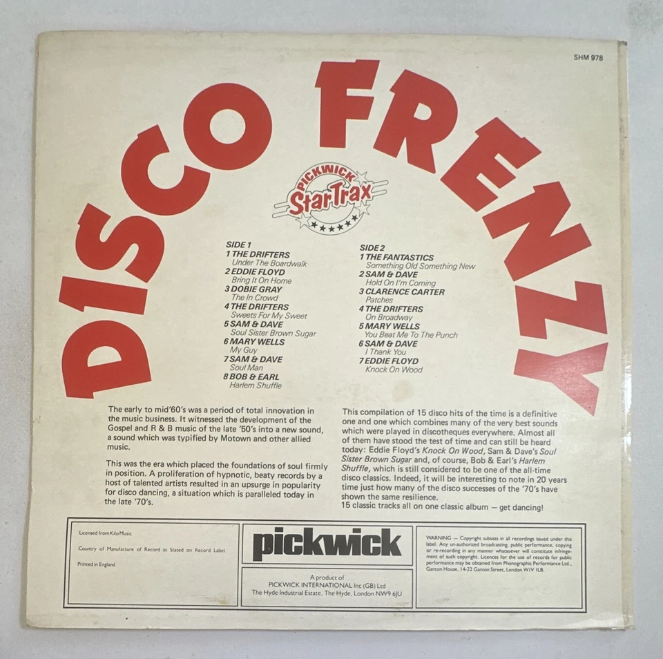 Various - Disco Frenzy - 15 Red Hot Hits Lp Vinyl Record EX / VG+ - Image 3 of 4