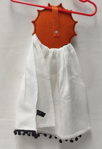 Halloween Hanging Kitchen Towel Orange Web Waffle Weave Cynthia Rowley - Picture 7 of 11
