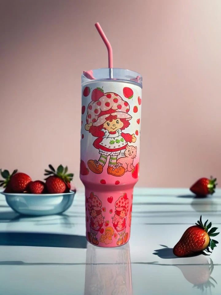 Vaso Strawberry Shortcake 40oz rosa brillante degradado Foto 2 de 4