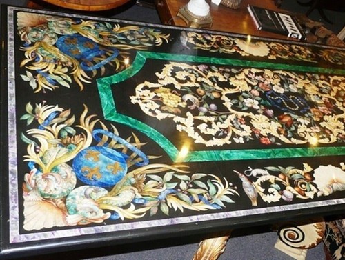 6'x3' antique bird Design black marble Dining Table Top inlay Conference Table - Picture 2 of 5