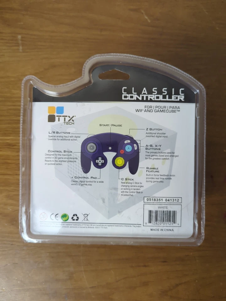 TTX Tech Classic Controller Wired White for Nintendo Wii Gamecube 3rd Party - Image 2 of 3