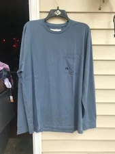 $38 abercrombie fitch soft A&F TEE Long-Sleeve Pocket Tee blue size XL